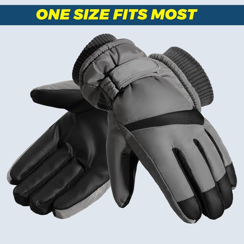 Pleneal Winter Ski Gloves Women Men, Windproof Waterproof Gloves with Warm Touchscreen Thermal Lining Anti-Slip for Work Cycling Motorcycle Snowboarding - Image 3